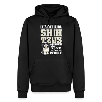Propriétaire de chien Shih Tzu - Sweat à capuche Premium bio Homme - noir - Devant - Nico (187cm)