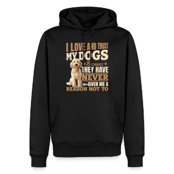 Propriétaire de chien Goldendoodle - Sweat à capuche Premium bio Homme - noir - Devant - Nico (187cm)