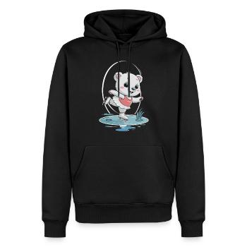 Ours polaire mignon sur patins - Sweat à capuche Premium bio Homme - noir - Devant - Nico (187cm)