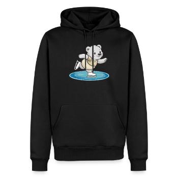 -skating bear on surface - Men’s Premium Organic Hoodie - black - Front - Nico (187cm)