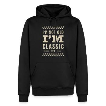 Je ne suis pas vieux je suis classique 1966 idée cadeau - Sweat à capuche Premium bio Homme - noir - Devant - Nico (187cm)