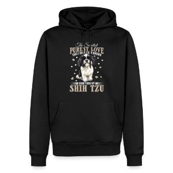 Propriétaire de chien Shih Tzu - Sweat à capuche Premium bio Homme - noir - Devant - Nico (187cm)