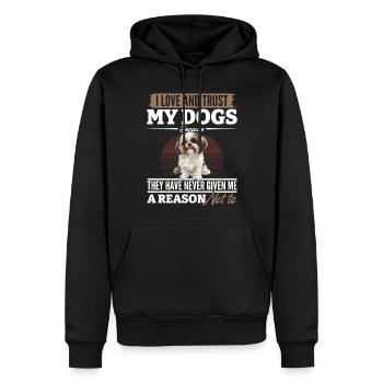 Propriétaire de chien Shih Tzu - Sweat à capuche Premium bio Homme - noir - Devant - Nico (187cm)