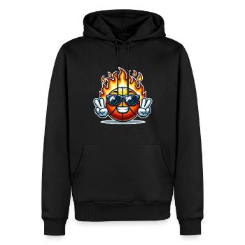 Basket-ball Joueurs de basket-ball - Sweat à capuche Premium bio Homme - noir - Devant - Nico (187cm)