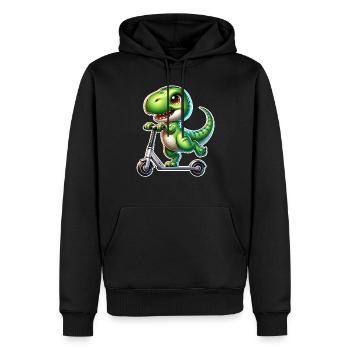 E-Scooter E-Roller Dino T Rex Scooter - Männer Premium Bio Hoodie - Schwarz - Vorne - Nico (187cm)