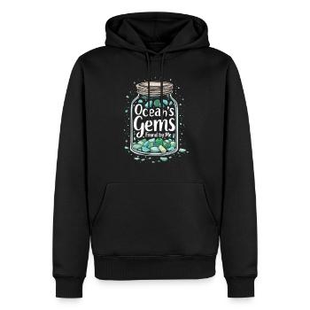 Les chasseurs de verre de mer collectionnent les trésors marins - Sweat à capuche Premium bio Homme - noir - Devant - Nico (187cm)