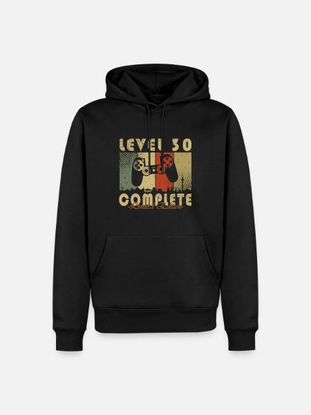 Level 30 Freigeschaltet, 30.geburtstag - 30 Jahre - Herre Premium økologisk hoodie - sort