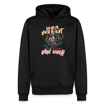 Chat fou Mieux fou que l’un d’entre vous - Sweat à capuche Premium bio Homme - noir - Devant - Nico (187cm)