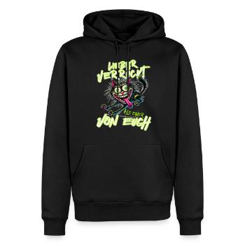 Chat Mieux vaut être fou que l'un d'entre vous - Sweat à capuche Premium bio Homme - noir - Devant - Nico (187cm)