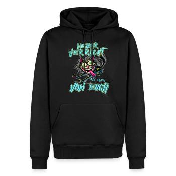 Chat fou Mieux fou que l’un d’entre vous - Sweat à capuche Premium bio Homme - noir - Devant - Nico (187cm)