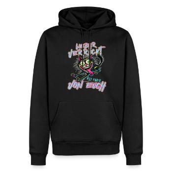 Chat fou Mieux fou que l’un d’entre vous - Sweat à capuche Premium bio Homme - noir - Devant - Nico (187cm)