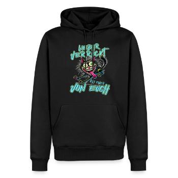 Chat fou Mieux fou que l’un d’entre vous - Sweat à capuche Premium bio Homme - noir - Devant - Nico (187cm)