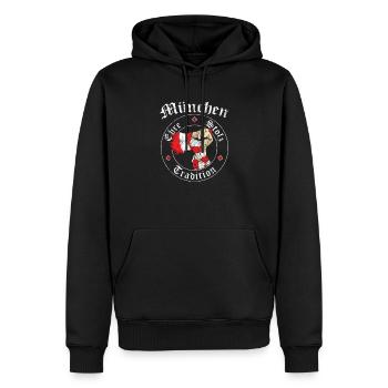 München Ehre Stolz Tradition No II - Männer Premium Bio Hoodie - Schwarz - Vorne - Nico (187cm)