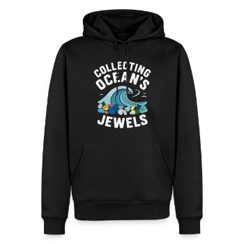 Les chasseurs de verre de mer collectionnent les trésors marins - Sweat à capuche Premium bio Homme - noir - Devant - Nico (187cm)