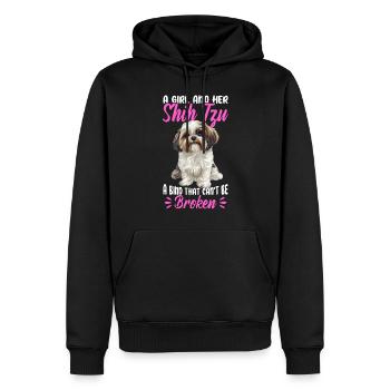Propriétaire de chien Shih Tzu - Sweat à capuche Premium bio Homme - noir - Devant - Nico (187cm)