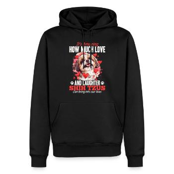 Propriétaire de chien Shih Tzu - Sweat à capuche Premium bio Homme - noir - Devant - Nico (187cm)
