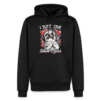 Propriétaire de chien Shih Tzu - Sweat à capuche Premium bio Homme - noir - Devant - Nico (187cm)