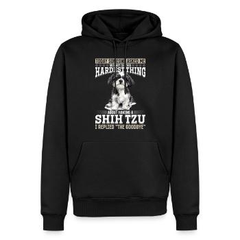 Propriétaire de chien Shih Tzu - Sweat à capuche Premium bio Homme - noir - Devant - Nico (187cm)