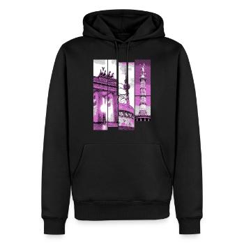 Berlin Skyline City Germany Collage Vintage - Men’s Premium Organic Hoodie - black - Front - Nico (187cm)