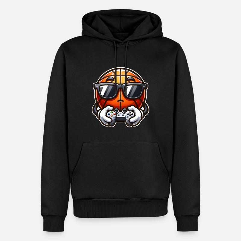 Joueur de basket-ball - Sweat à capuche Premium bio Homme - noir