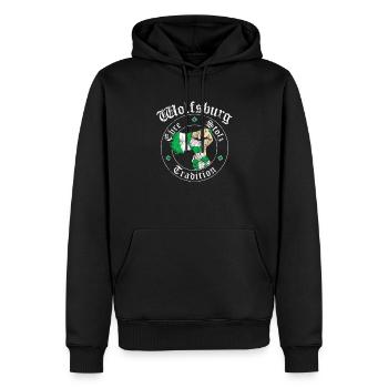 Wolfsburg Ehre Stolz Tradition No II - Männer Premium Bio Hoodie - Schwarz - Vorne - Nico (187cm)