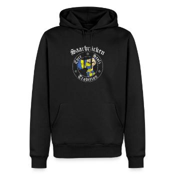 Saarbrücken Ehre Stolz Tradition No II - Männer Premium Bio Hoodie - Schwarz - Vorne - Nico (187cm)