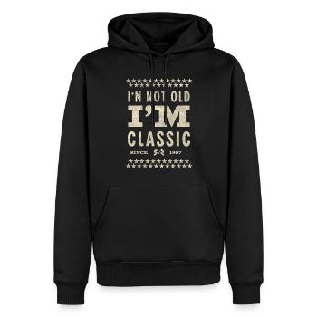 Je ne suis pas vieux je suis classique 1987 cadeau d’anniversaire - Sweat à capuche Premium bio Homme - noir - Devant - Nico (187cm)