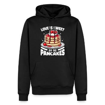 L’AMOUR EST DOUX COMME DES CRÊPES - CADEAU - Sweat à capuche Premium bio Homme - noir - Devant - Nico (187cm)