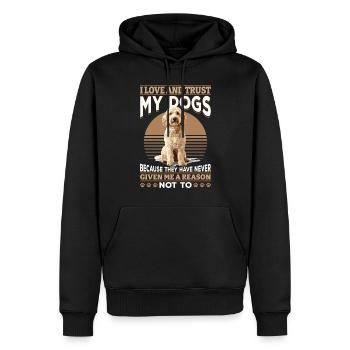 Propriétaire de chien Goldendoodle - Sweat à capuche Premium bio Homme - noir - Devant - Nico (187cm)