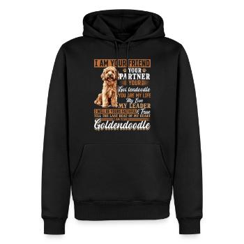 Propriétaire de chien Goldendoodle - Sweat à capuche Premium bio Homme - noir - Devant - Nico (187cm)