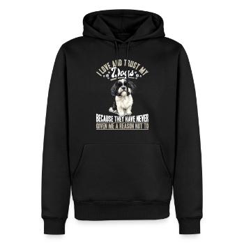 Propriétaire de chien Shih Tzu - Sweat à capuche Premium bio Homme - noir - Devant - Nico (187cm)
