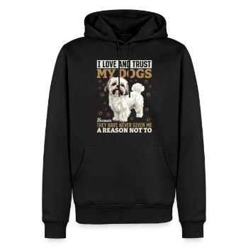 Propriétaire de chien Shih Tzu - Sweat à capuche Premium bio Homme - noir - Devant - Nico (187cm)
