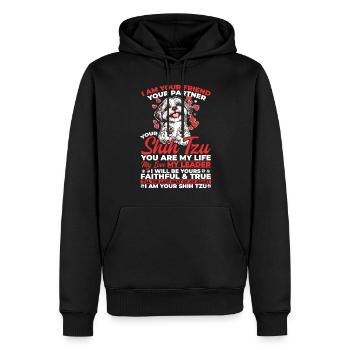 Propriétaire de chien Shih Tzu - Sweat à capuche Premium bio Homme - noir - Devant - Nico (187cm)