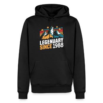 Legendary since 1988 Vintage Mountain Retro Mountains - Men’s Premium Organic Hoodie - black - Front - Nico (187cm)