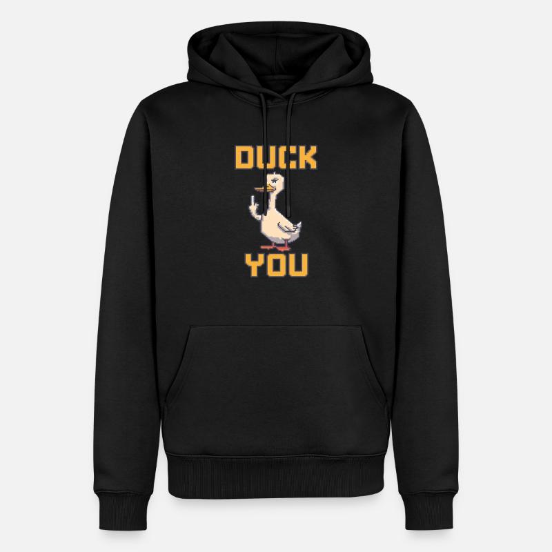 Duck you - Männer Premium Bio Hoodie - Schwarz