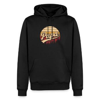 Papa Retro Sunset Logo - Sweat à capuche Premium bio Homme - noir - Devant - Nico (187cm)