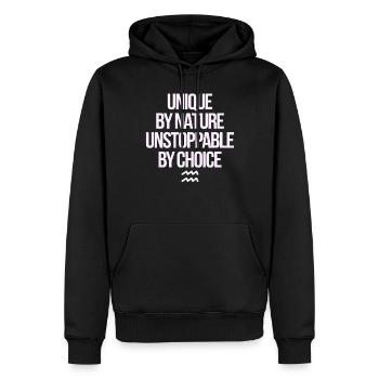 Einzigartig Von Natur Aus Unaufhaltsam Wassermann - Männer Premium Bio Hoodie - Schwarz - Vorne - Nico (187cm)