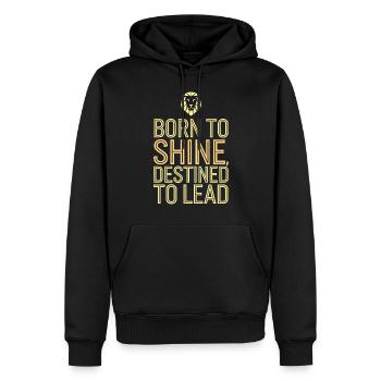 Zodiaque Lion Né Pour rayonner Destiné À Diriger - Sweat à capuche Premium bio Homme - noir - Devant - Nico (187cm)