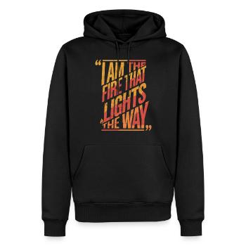Je suis le signe du zodiaque du personnage du Lion de feu - Sweat à capuche Premium bio Homme - noir - Devant - Nico (187cm)
