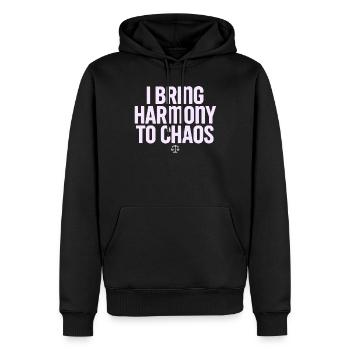 Libra Zodiac Sign: I Bring Harmony - Men’s Premium Organic Hoodie - black - Front - Nico (187cm)