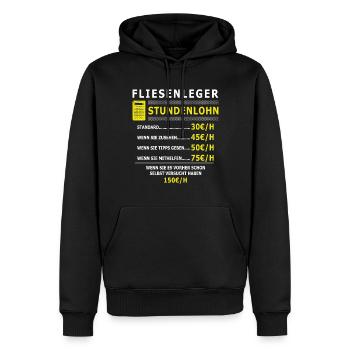 Fliesenleger Stundenlohn Mosaikleger - Männer Premium Bio Hoodie - Schwarz - Vorne - Nico (187cm)
