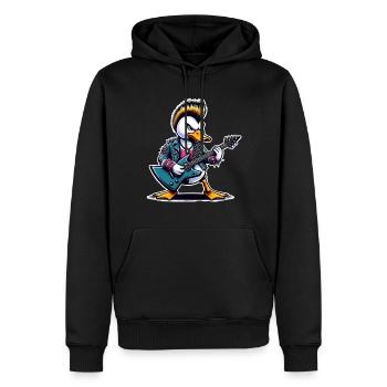 Ente Rock and Roll Gitarrist - Männer Premium Bio Hoodie - Schwarz - Vorne - Nico (187cm)