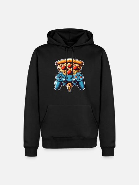 Pizza Gaming Gamer - Men’s Premium Organic Hoodie - black
