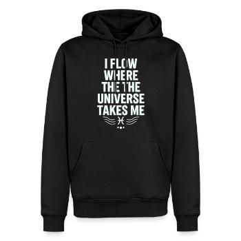 Ich Fließe Wo Das Universum Mich Hinführt Fische - Männer Premium Bio Hoodie - Schwarz - Vorne - Nico (187cm)