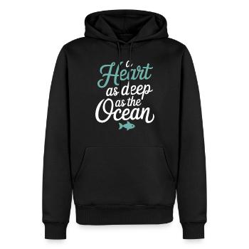 Fische Sternzeichen: Ein Herz So Tief Wie Der - Männer Premium Bio Hoodie - Schwarz - Vorne - Nico (187cm)