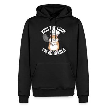 Embrasse le cuisinier Je suis mignon Hamster mignon - Sweat à capuche Premium bio Homme - noir - Devant - Nico (187cm)