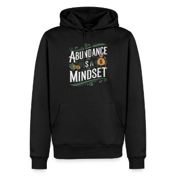 Fülle Ist Eine Geisteshaltung Zitat - Männer Premium Bio Hoodie - Schwarz - Vorne - Nico (187cm)