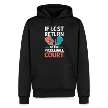 Tournoi de pickleball Chemise d’équipe Paddleball - Sweat à capuche Premium bio Homme - noir - Devant - Nico (187cm)