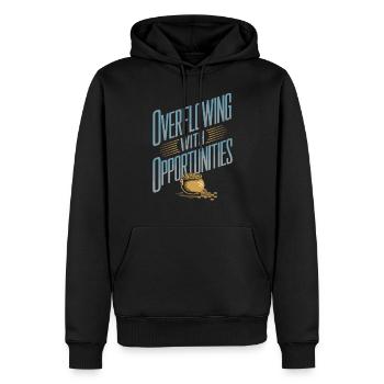 Manifestieren Von Überfluss Mit Möglichkeiten - Männer Premium Bio Hoodie - Schwarz - Vorne - Nico (187cm)