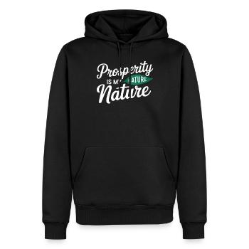 manifesting prosperity quote nature - Men’s Premium Organic Hoodie - black - Front - Nico (187cm)